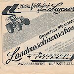 ID  427297 Einladung zur Landmaschinenschau (1980?), Urheber und Besitzer: Firma Lunzer