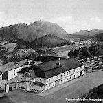 ID 229223 Blick auf Kirche, Hotel und Waldbad (um 1898), Besitzer: Fam. Lenz, Urheber: Vindobona Kunstverlag Wien