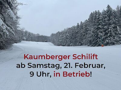 Titelbild von Neuschnee ermöglicht Schiebetrieb am Samstag, 21. Februar 2026