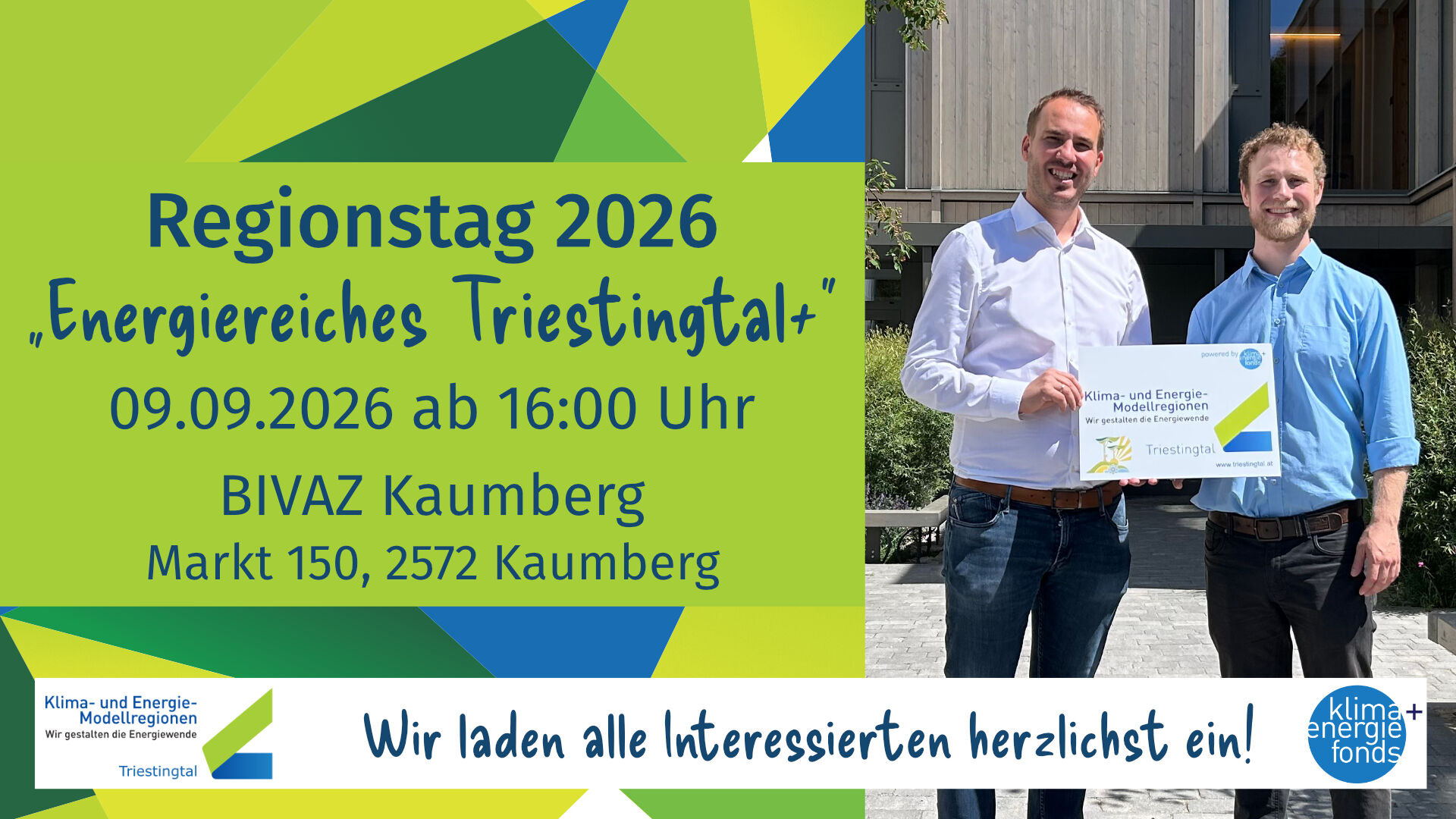 Regionstag 2026 Energiereiches Triestingtal am 09.09.2026 in Kaumberg