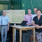 Die Bürgermeister der Gemeinden, die der neue Rad- und Freizeit weg verbindet mit dem Planungsverantwortlichen. Foto: Markus Achleitner