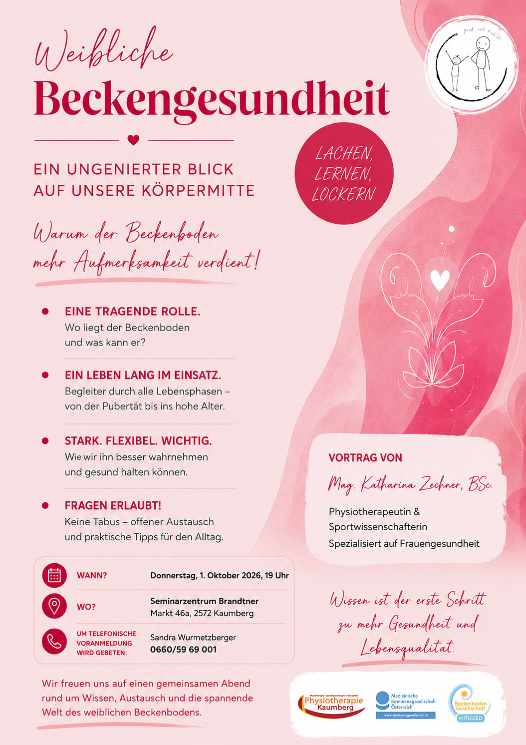 Vortrag weibliche Beckengesundheit mit Mag. Katharina Zechner, Physiotherapeutin, in 2572 Kaumberg