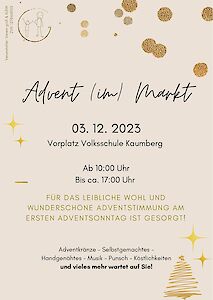 Titelbild von Herzliche Einladung zum „Advent (im) Markt“